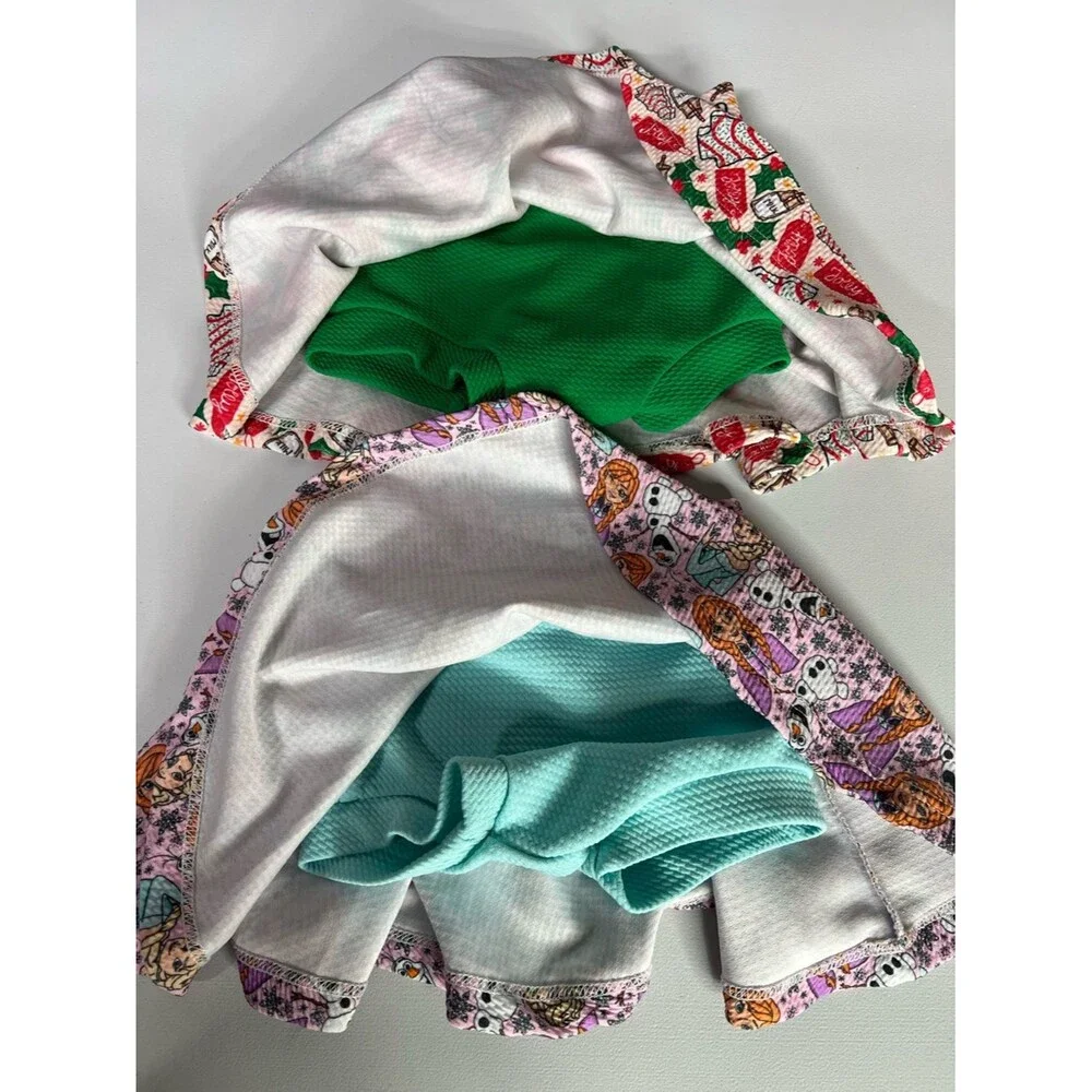 Little Roos Bummies Skorts Lot of 2 Size 3T Christmas Cake and Frozen Prints